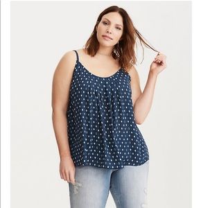 ❌SOLD❌ NAVY PLEATED GEORGETTE SWING CAMI